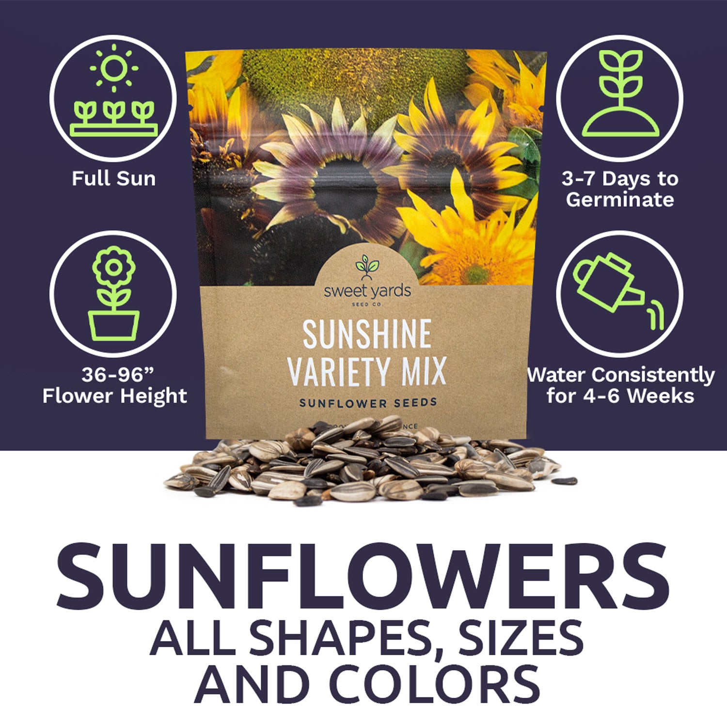 sunflower seeds for sale for planting Sunshine Variety Sunflower Seed Mix – Sweet Yards