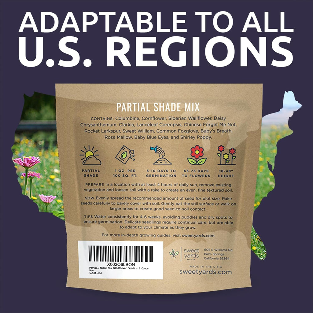 Wildflower Seeds Partial Shade Mix