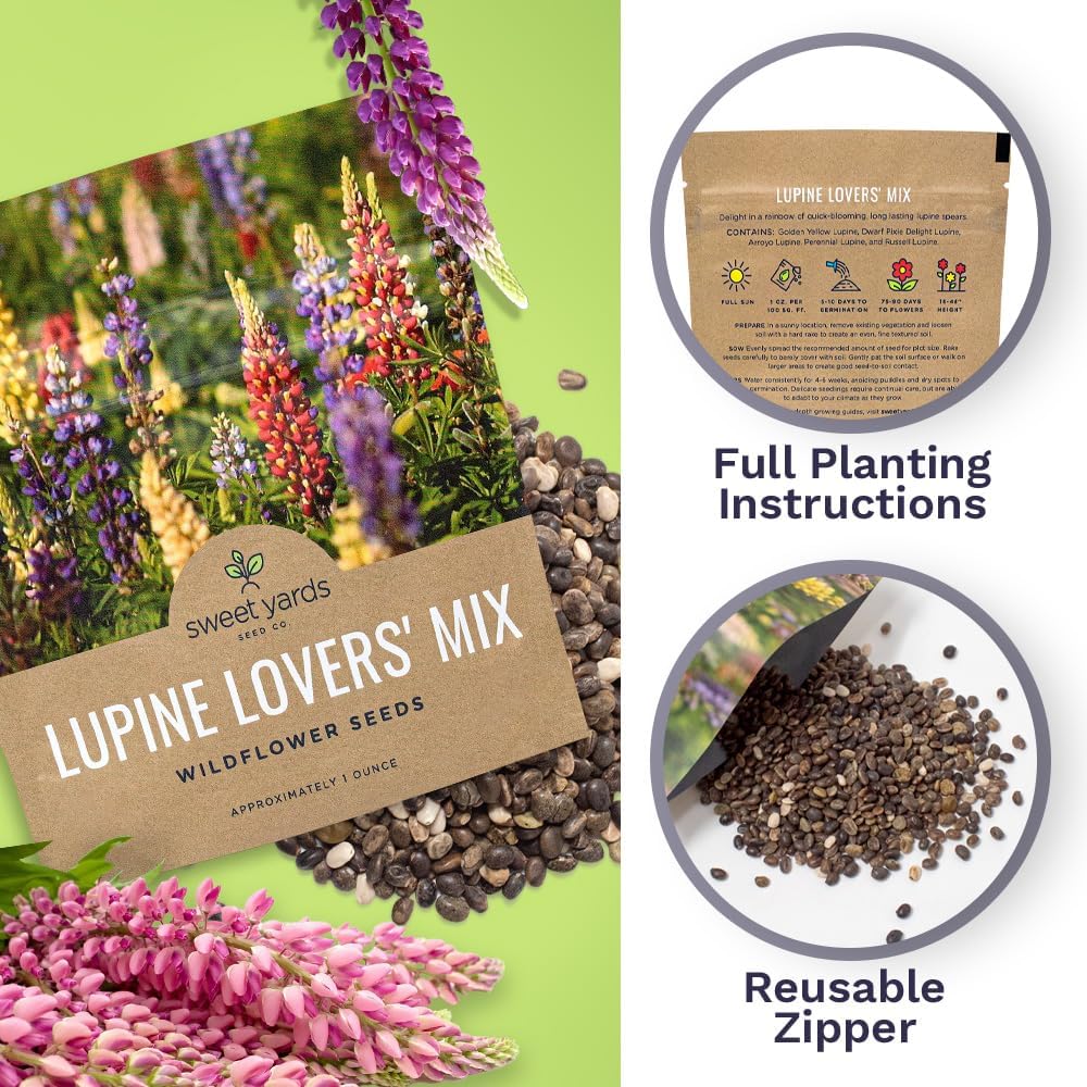 lupine wildflower seeds Lupine Lovers' Wildflower Blend – Sweet Yards