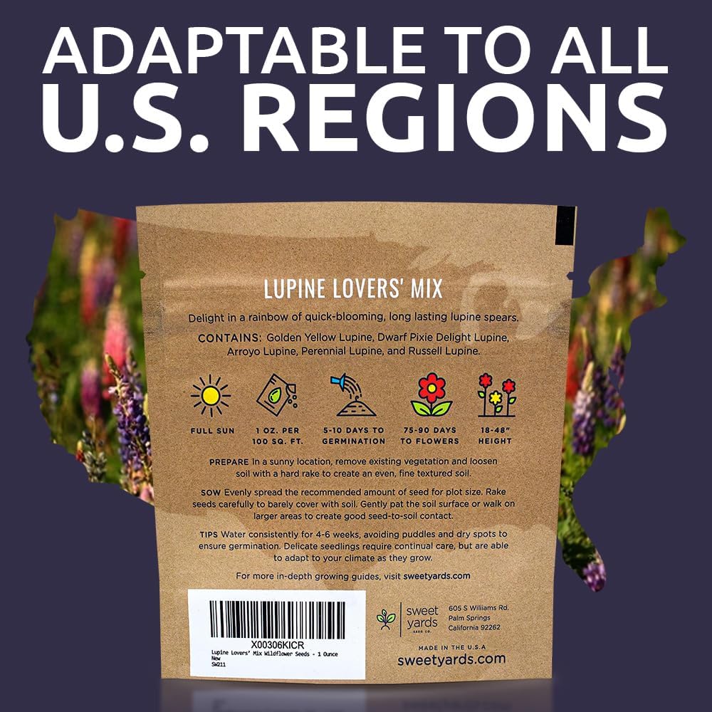 lupine wildflower seeds Lupine Lovers' Wildflower Blend – Sweet Yards
