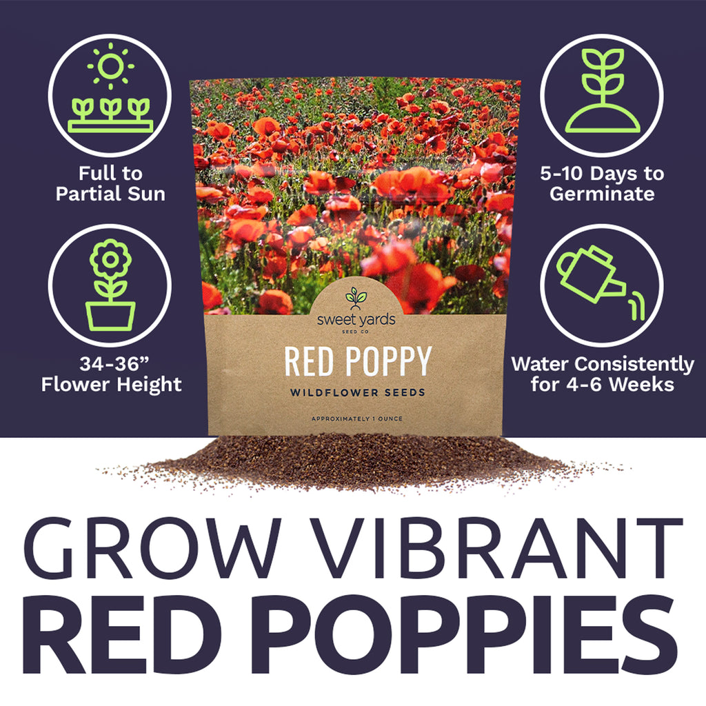 Red Corn Poppy Wildflower Seed Mix