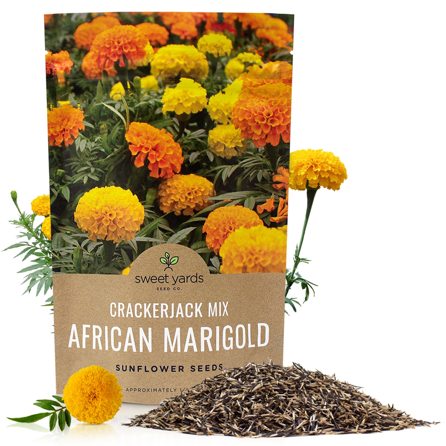 marie gold flower seeds African Marigold Crackerjack Seed Mix – Sweet Yards
