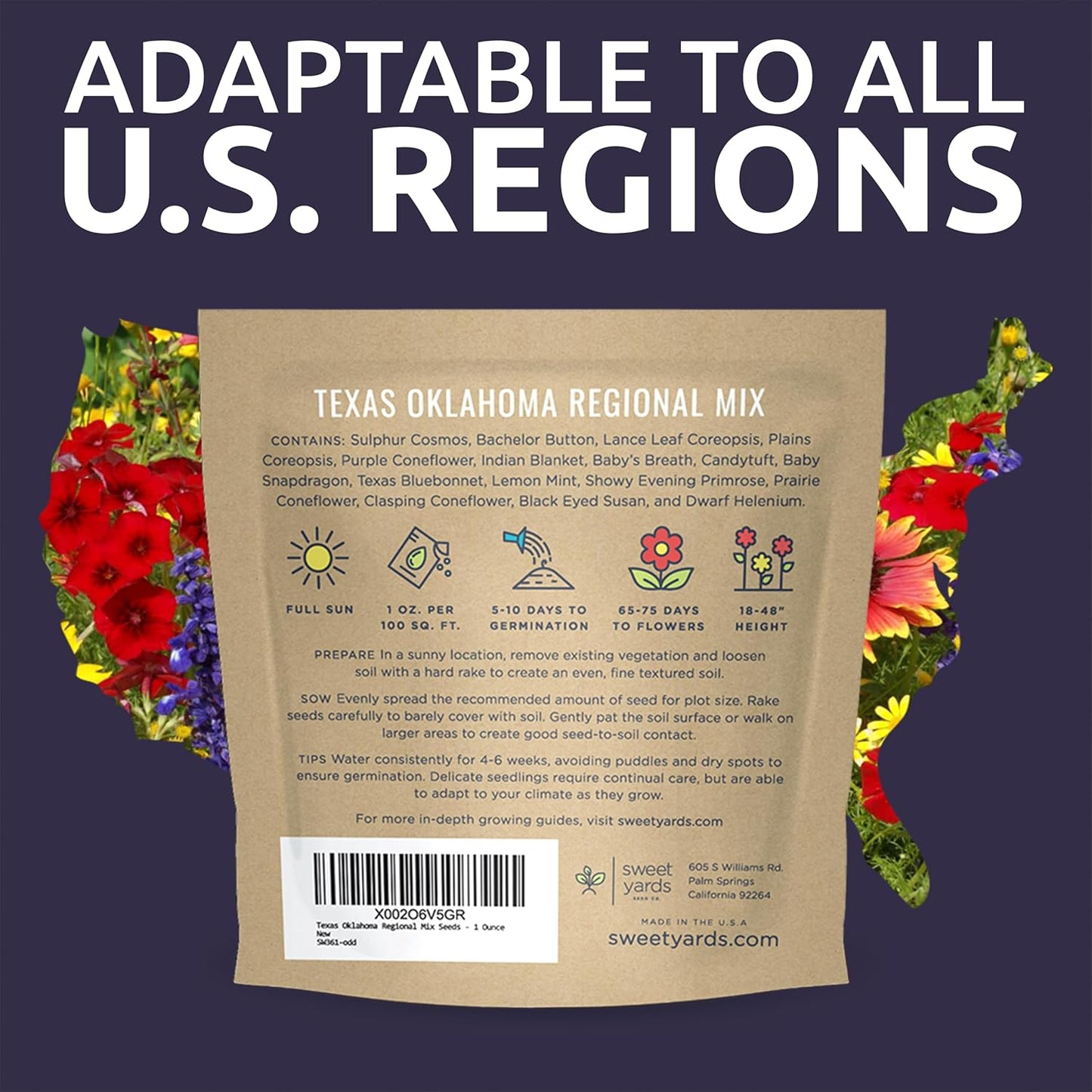 Texas Oklahoma Wildflower Seed Mixture