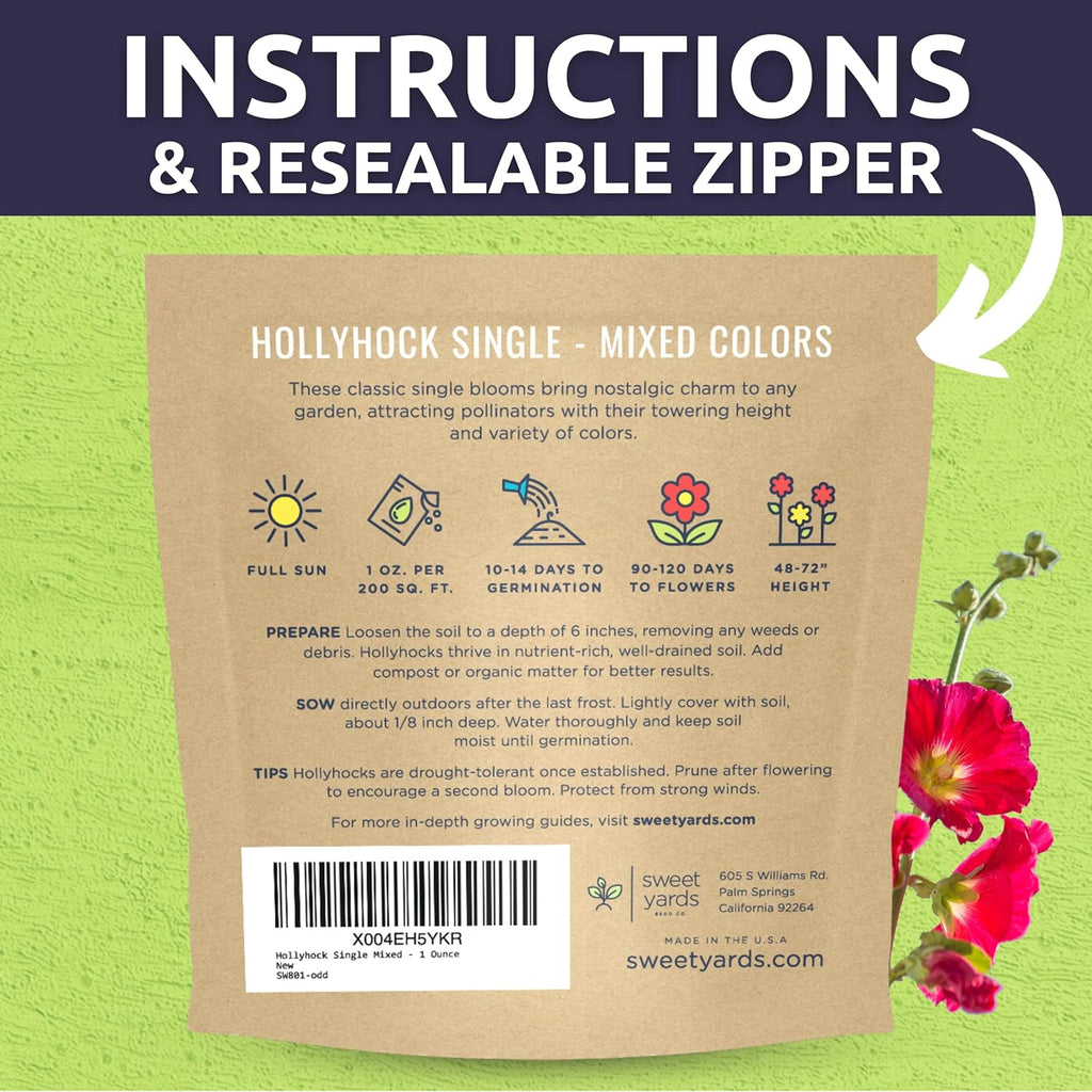 Hollyhock Single - Mixed Colors